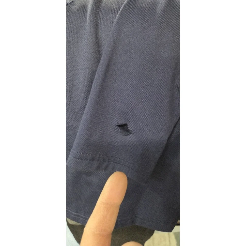 Under Armour Shirt Mens Small Navy ColdGear Fitted Mock Neck Long Sleeve Thermal